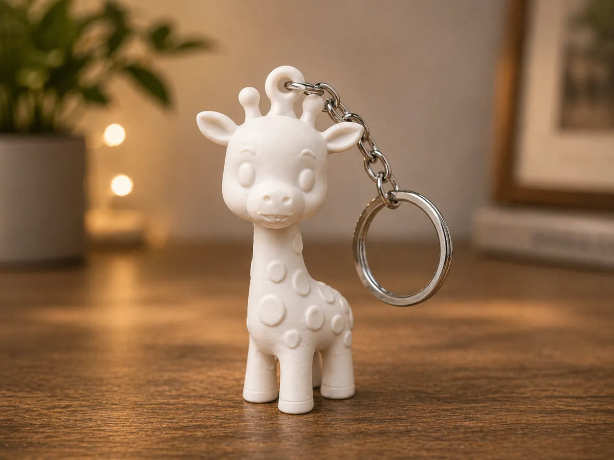 Porte-clés Girafe Mignonne – Anneau de Clés Animal Kawaii - Geek Print