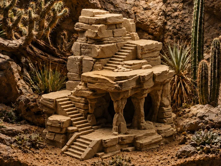 Ruines de cité désertique en grès - Terrarium & Aquarium - Pet Print