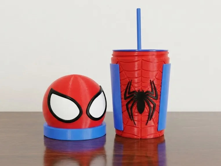 Tasse et paille Spider-Man - Verre Spider-Man - Bébé Print
