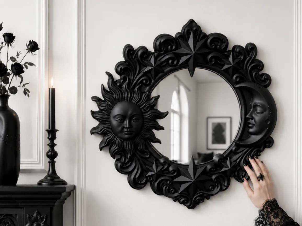 Cadre de Miroir Gothique Soleil Lune - Beauté Print