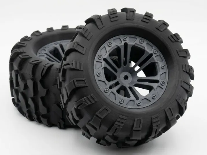 Pneu de camion monstre RC Type2 (125×70 mm, Hexagone de 17mm) - Maquette Print