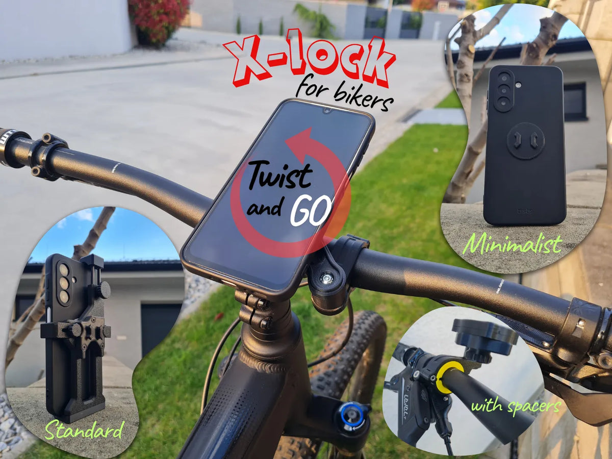 Support de téléphone universel X-lock pour vélo - rapide, rotatif - Vélo Print
