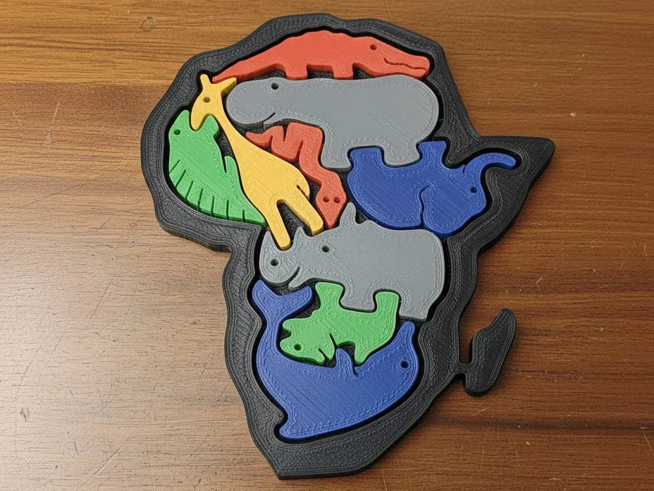 Puzzle animaux silhouette afrique - Bébé Print