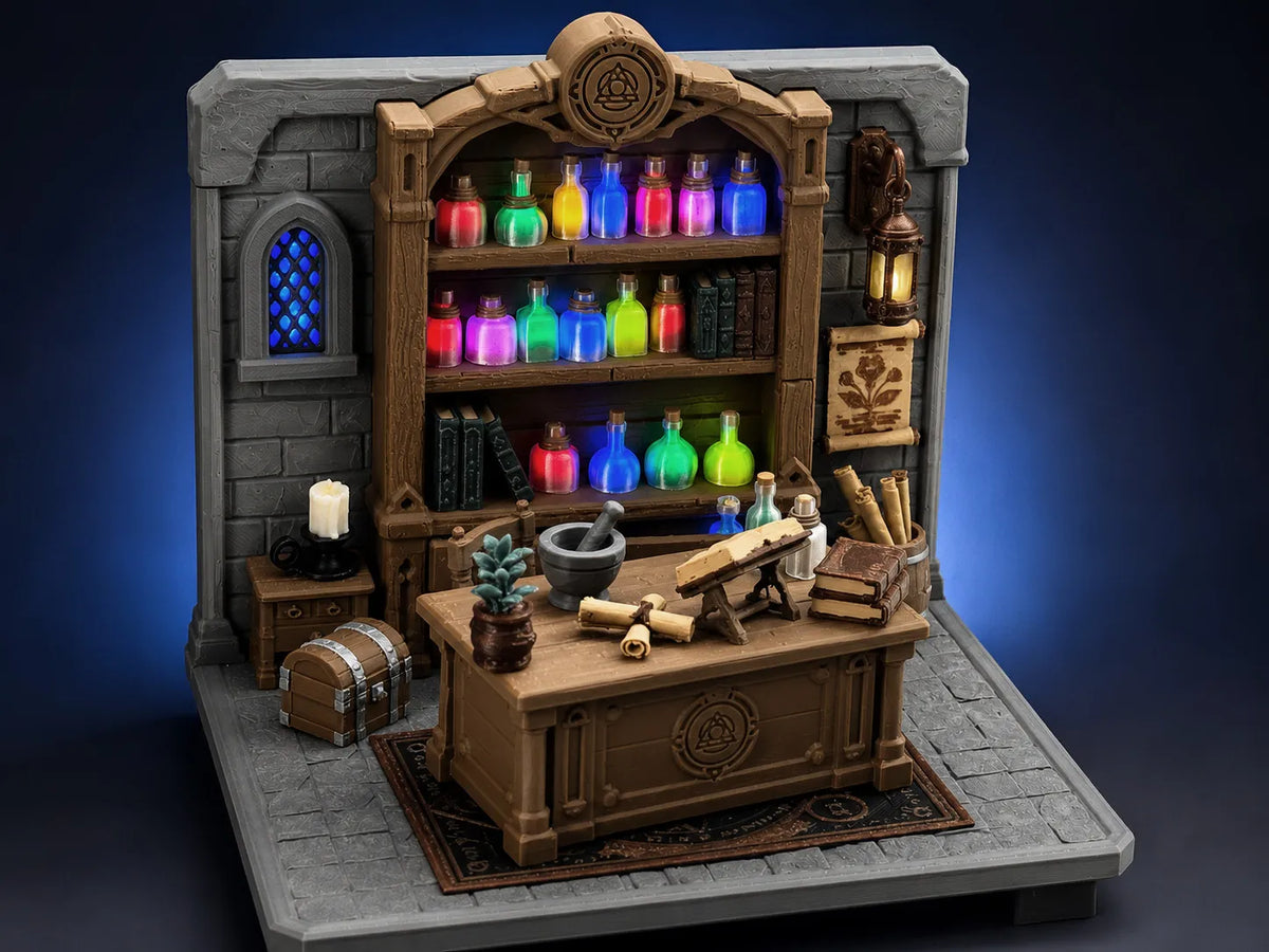 L'étude de l'alchimiste – Un diorama magique - Maquette Print