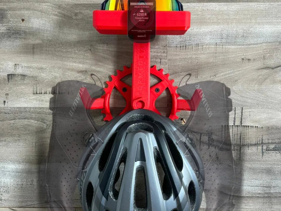 Organisateur d'équipement de cyclisme mural pour casque et chaussures - Vélo Print