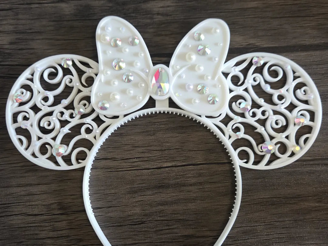 Joli serre-tête Minnie à nœud interchangeable floral - Bijoux Print