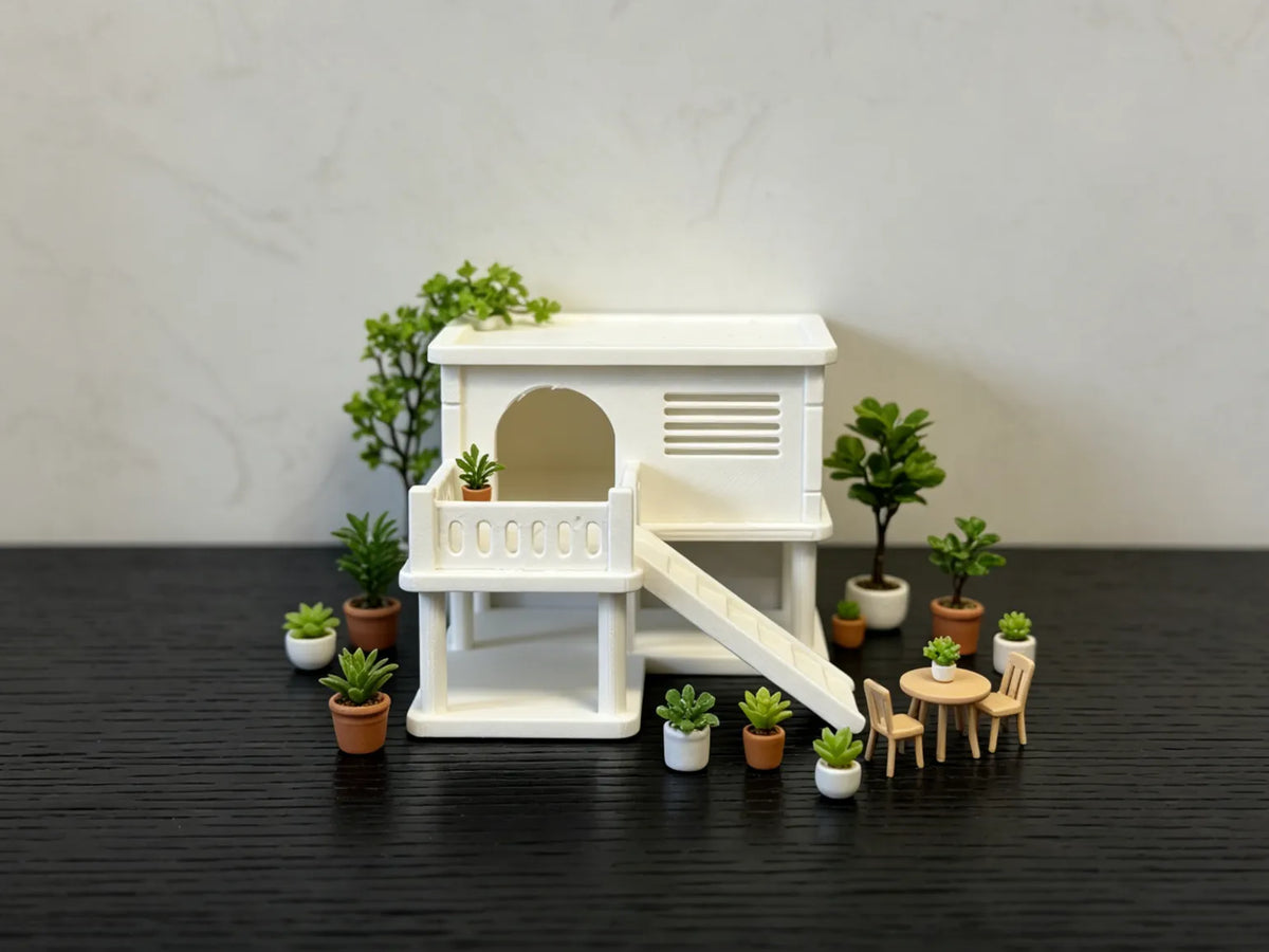 Villa pour hamster à double étage, abri pour animaux grimpants, petite villa - Pet Print
