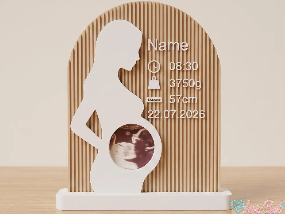 Cadre d'échographie silhouette de grossesse - Art Print