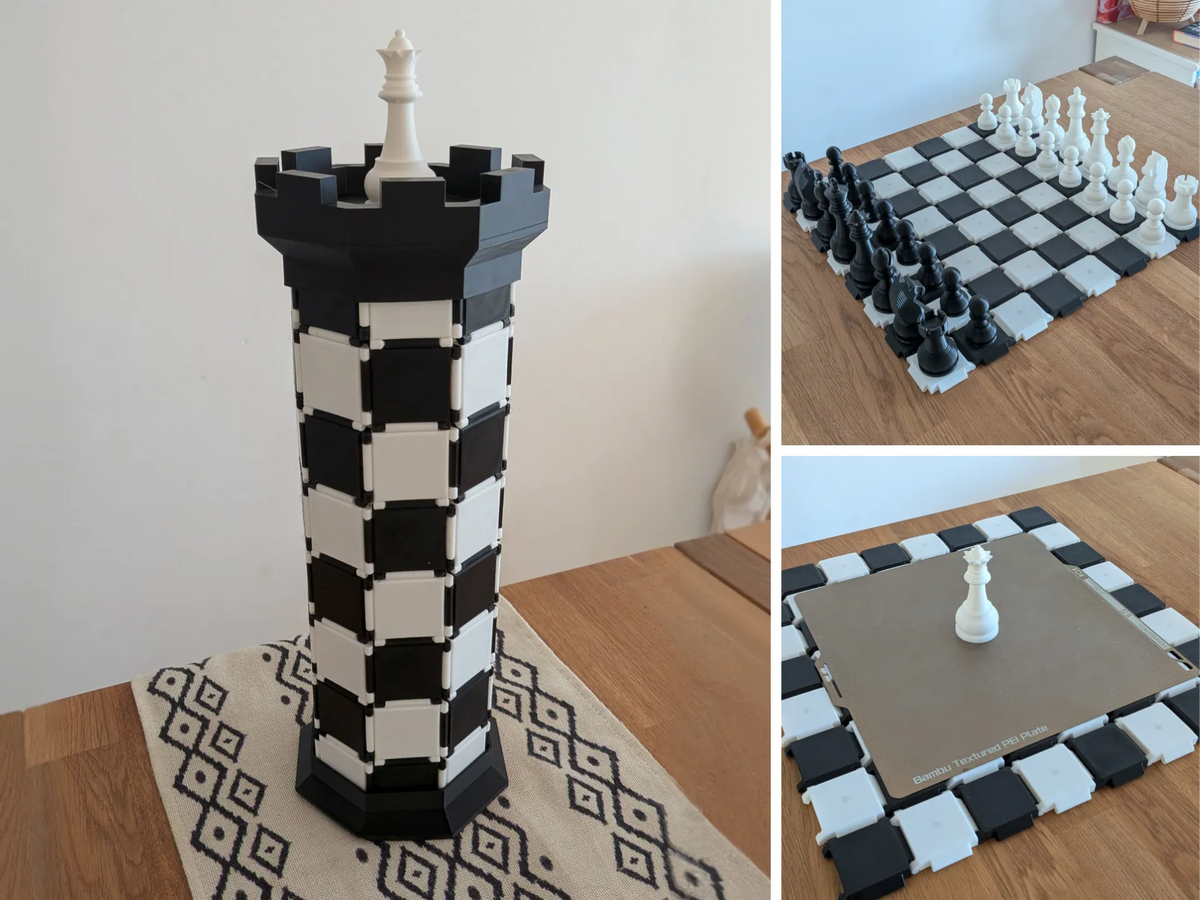 Échiquier monobloc modulaire pliable évolutif - Jeux Print