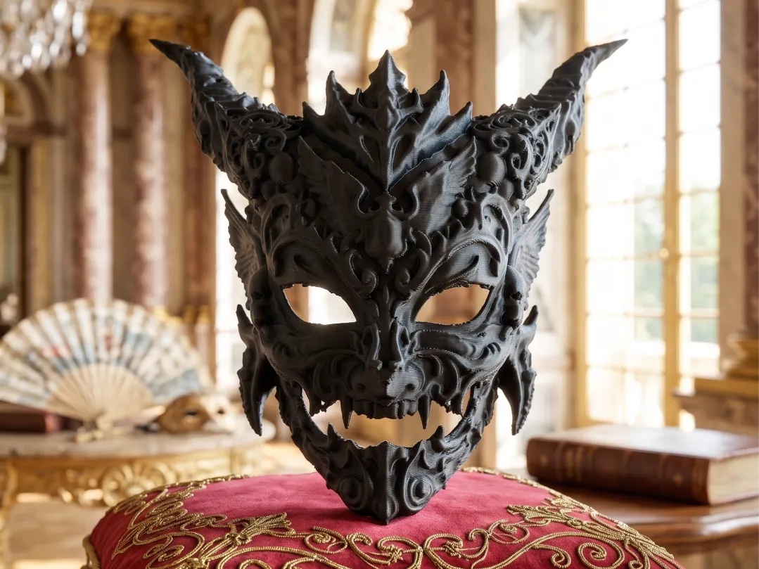 Masque de mascarade baroque de démon cornu - Cosplay Print
