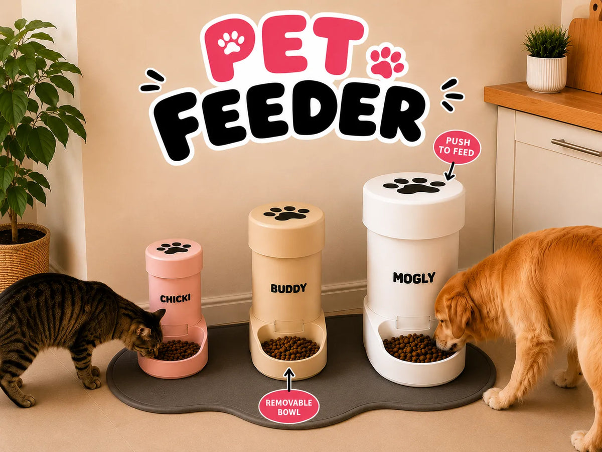 Distributeur de nourriture pour animaux avec gamelle - Pet Print