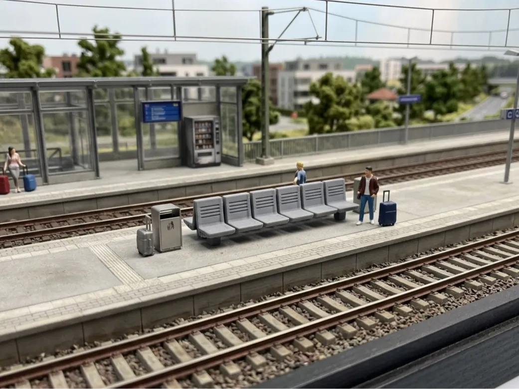 Banc de gare – Sièges de quai échelle H0 - Maquette Print