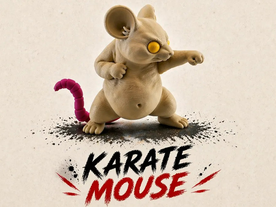 Figurine Souris Karaté – Mignonne Souris Combattante Jouet - Sport Print