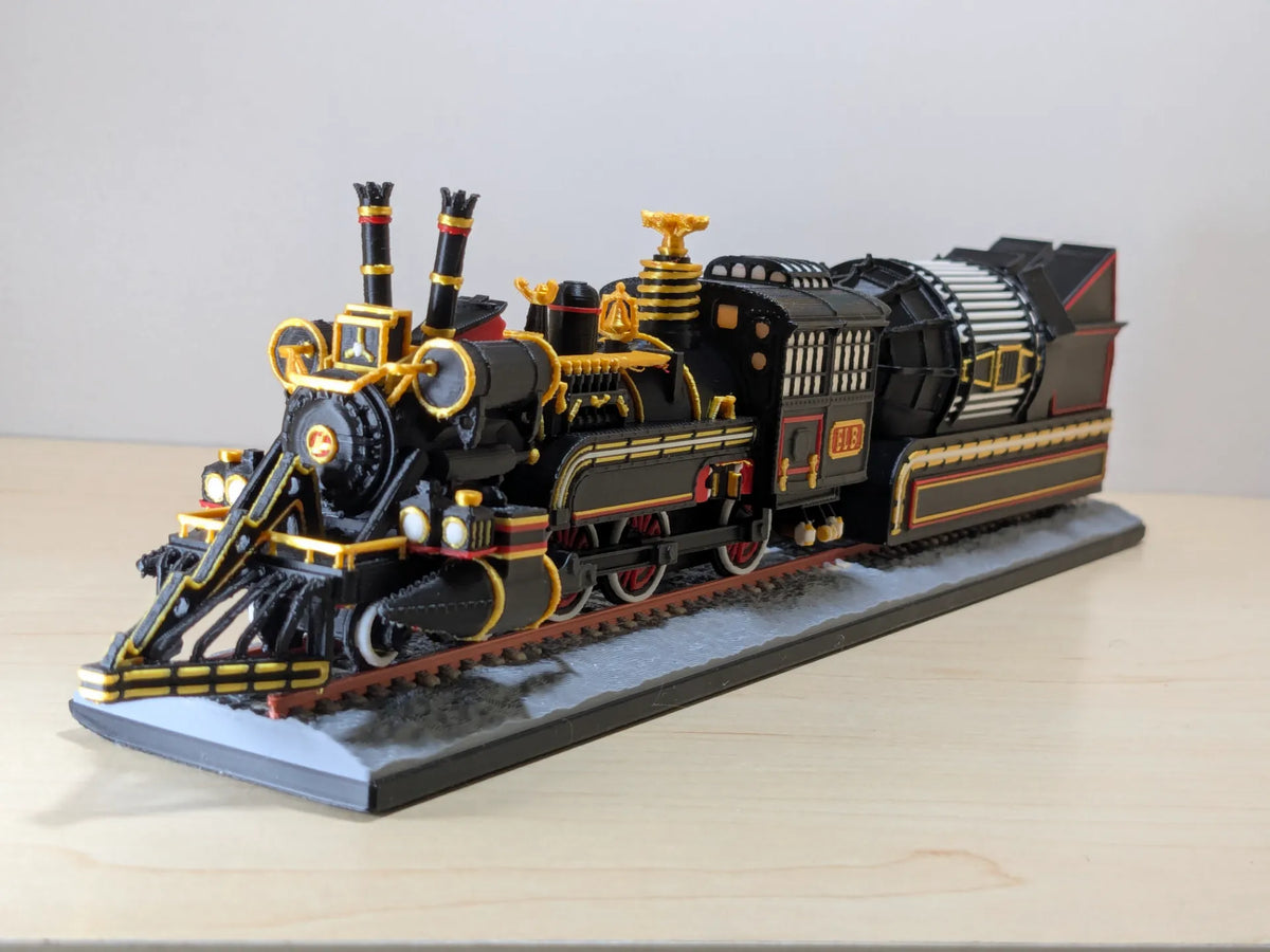 Train temporel BTTF à l'échelle H0 multicolore avec lumière - Maquette Print