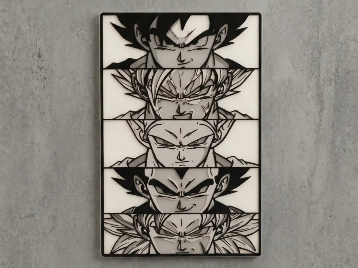 Dragon Ball Art Mural – Cadre Anime Multi-Couches - Geek Print