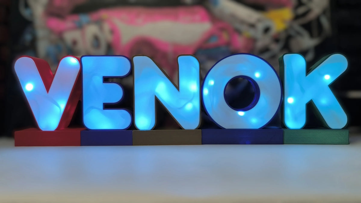 Système de lettres et chiffres lumineux LED 10 cm - Lumière Print