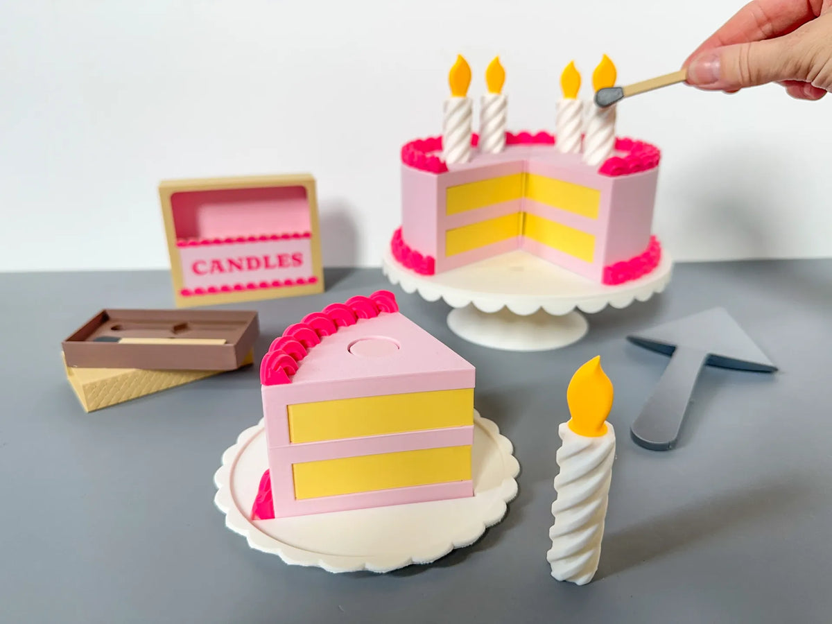 Ensemble gâteau d'anniversaire avec bougies LED et allumettes - Fêtes Print