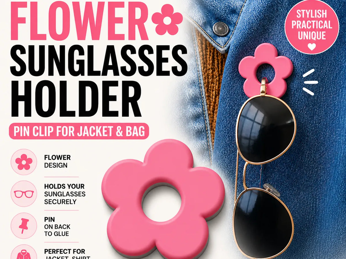 Porte-lunettes de soleil fleur, épingle à clip pour veste et sac - Cosplay Print