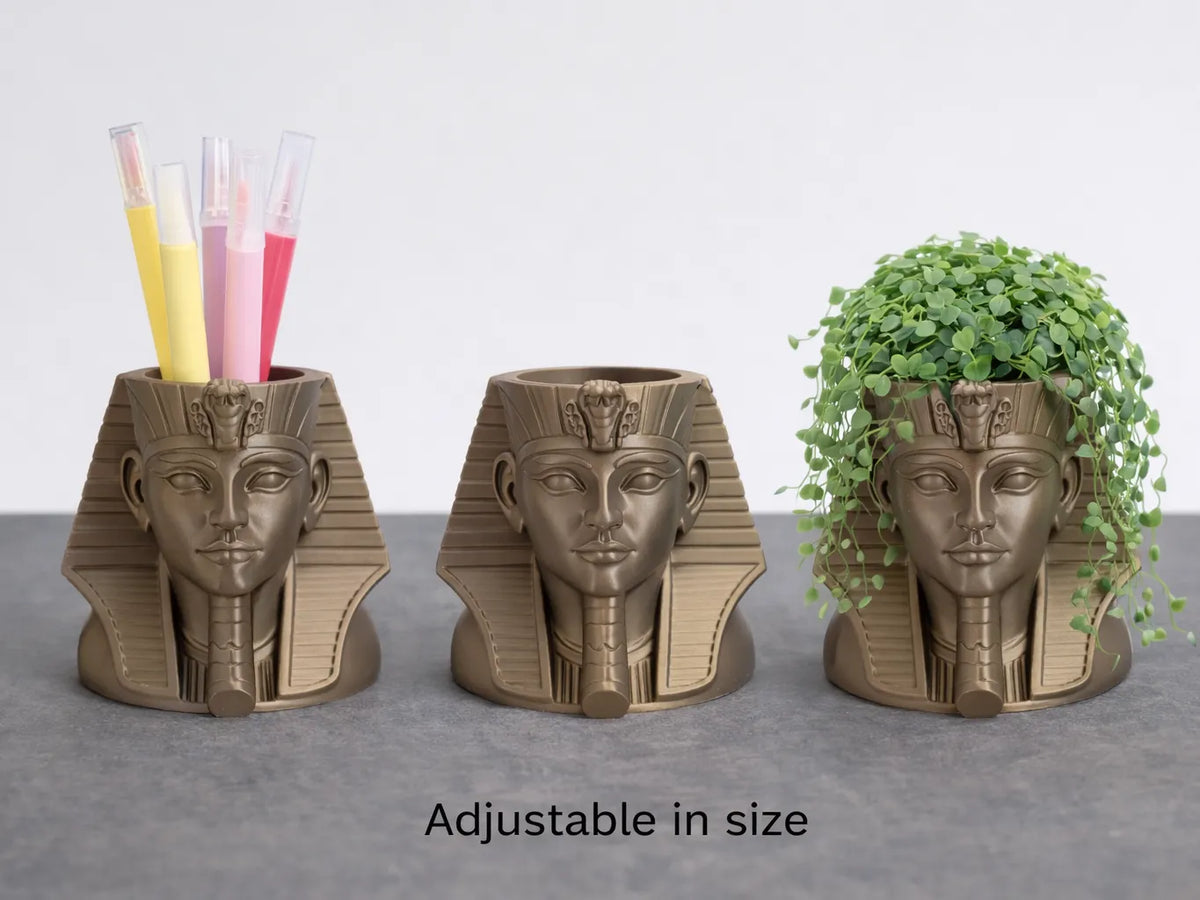Pot de Fleurs & Porte-Stylo Pharaon Égyptien - Maquette Print