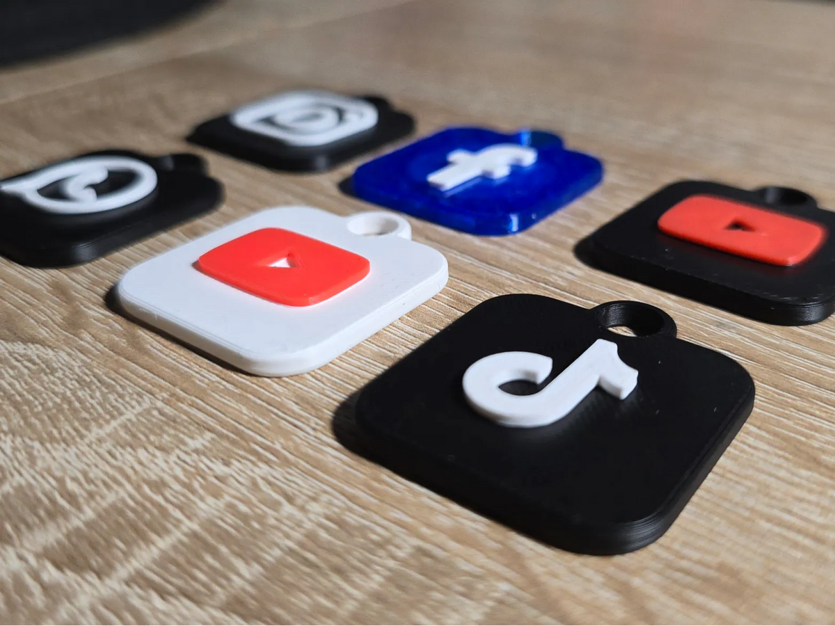 Porte-clés NFC-Instagram-Facebook-YouTube - NFC Print