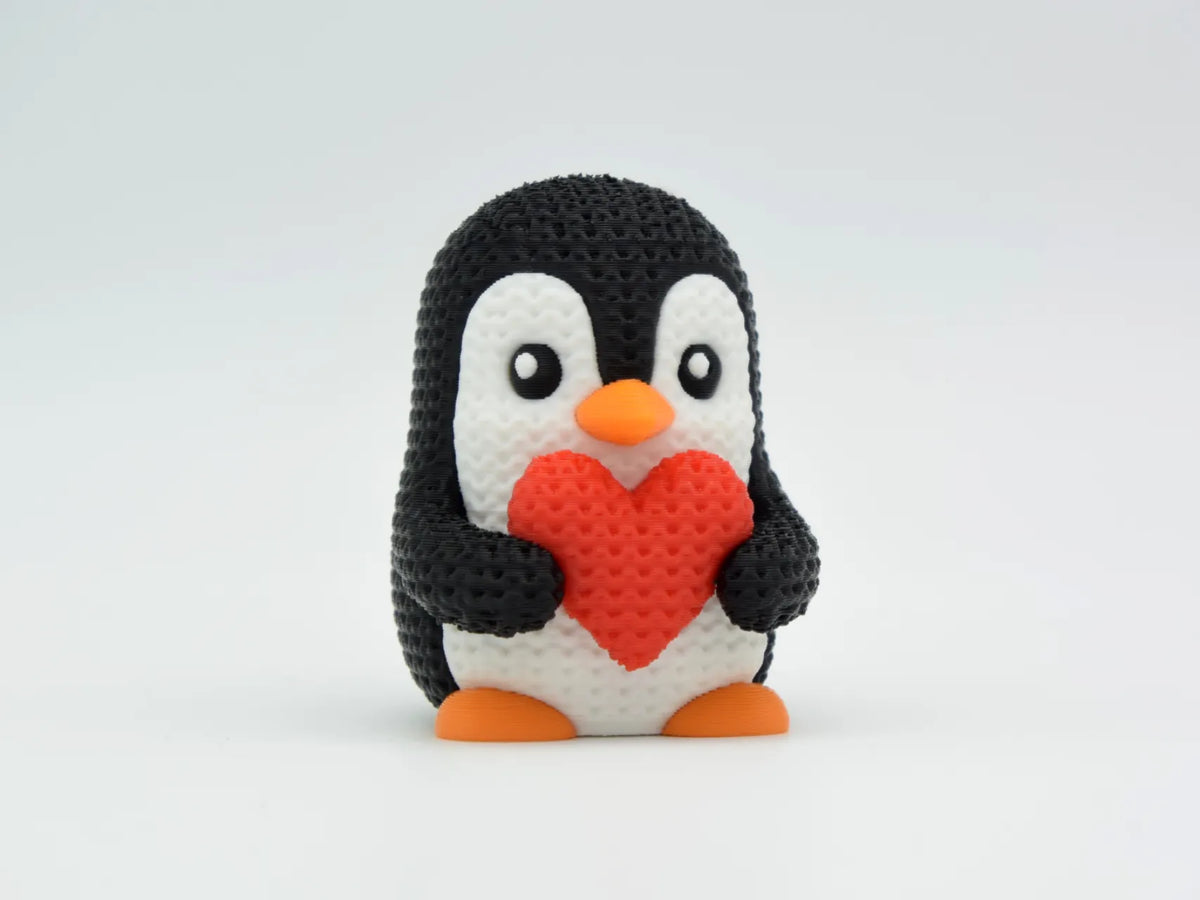 Pingouin tricoté pour la Saint-Valentin - Fêtes Print