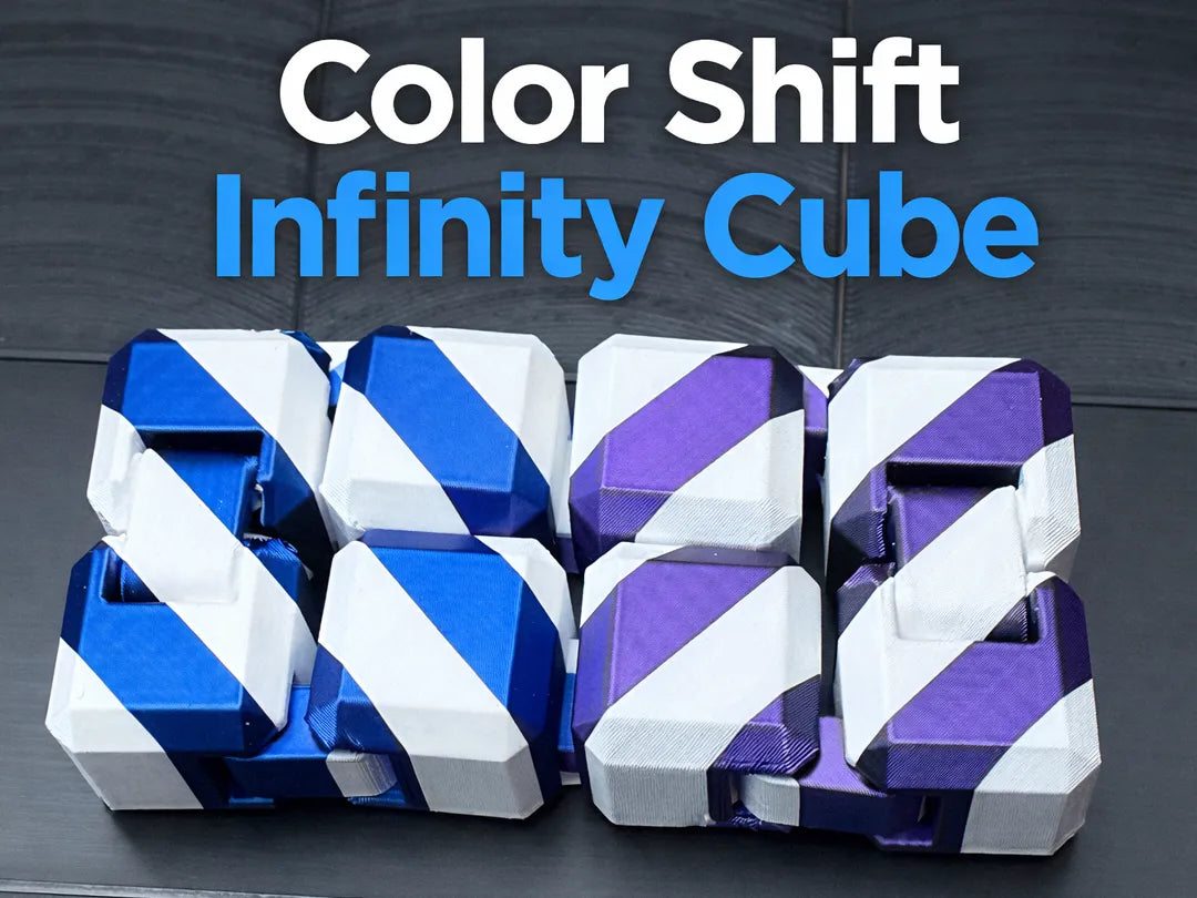 Cube Infini Fidget de Bureau Bicolore Incliné - Jeux Print