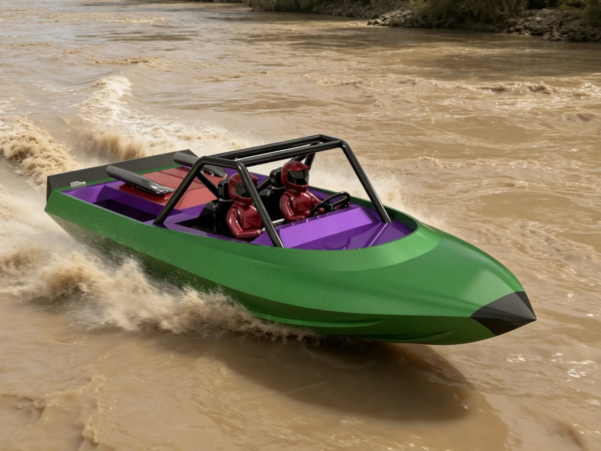 Bateau RC à jet propulsé par un moteur de drone de 5 pouces (bateau de course à jet) - Tech Print