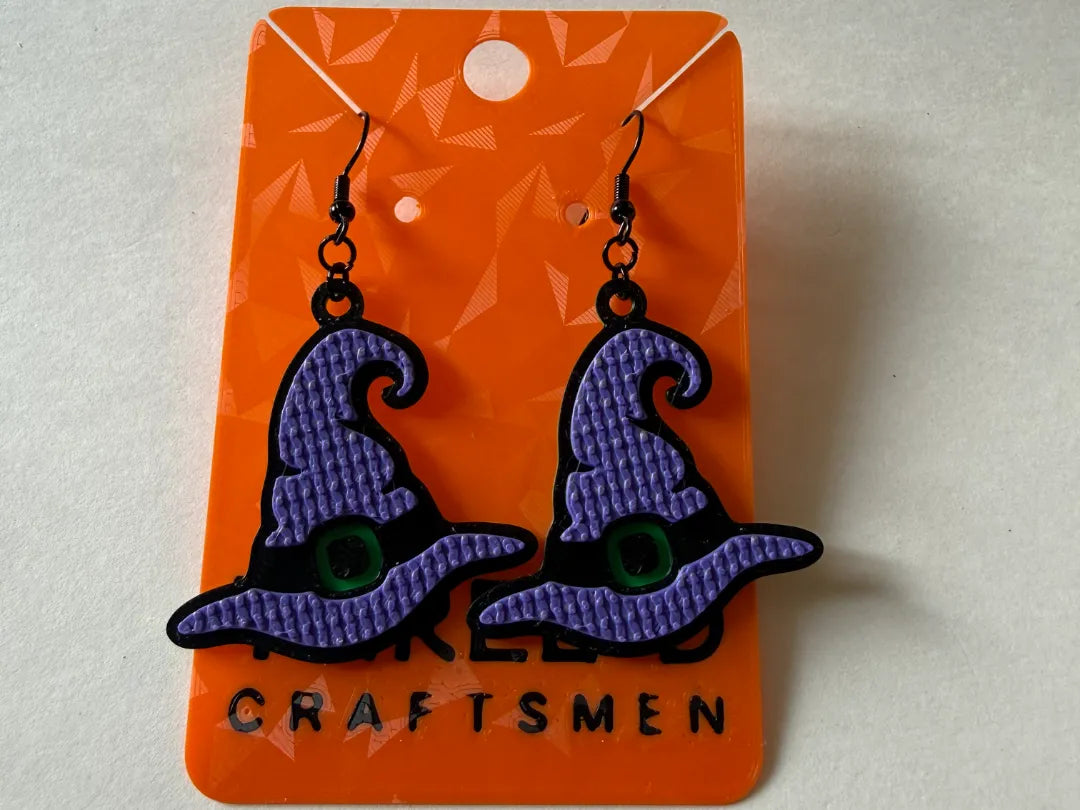 Boucles d'oreilles Chapeau de Sorcière Tricoté - Cosplay Print