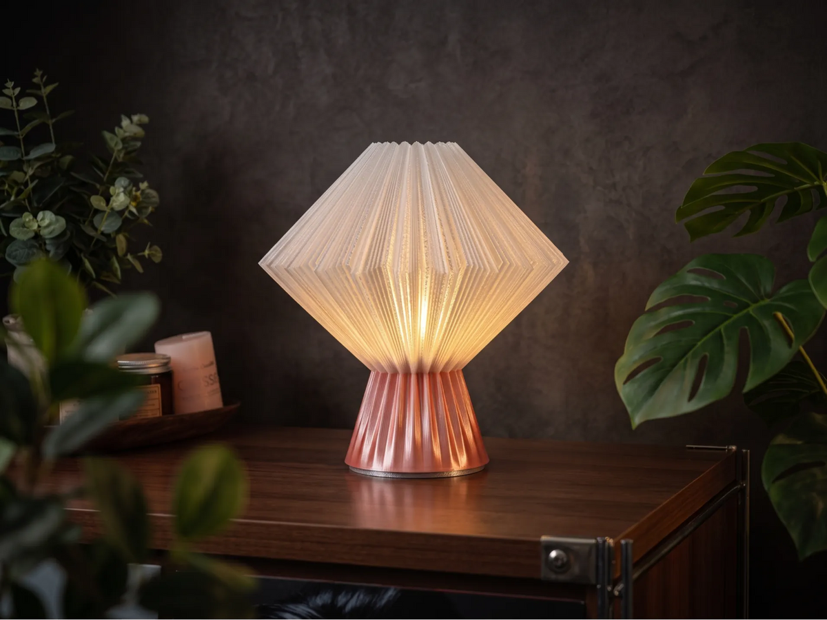 Lampe HaloPleat E27 – Lampe de table d'ambiance plissée - Lumière Print