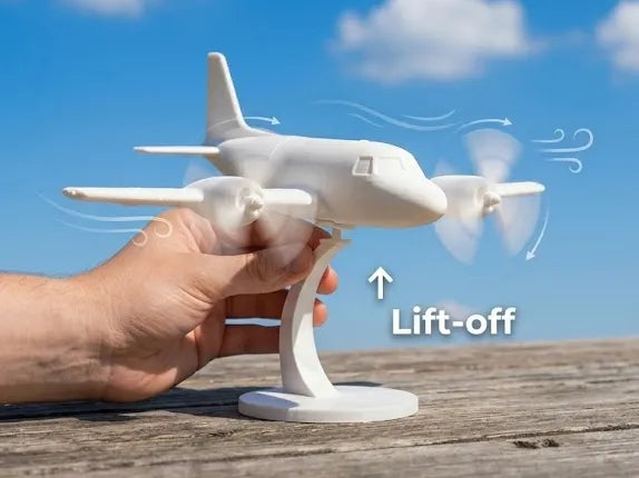 Avion cinétique éolien – Avec support - Maquette Print