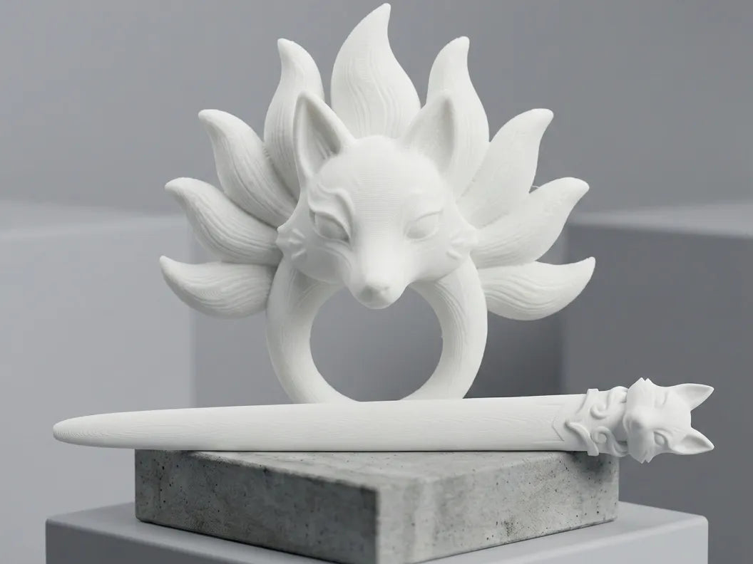 Ensemble d'épingles à cheveux Kitsune à neuf queues - Cosplay Print