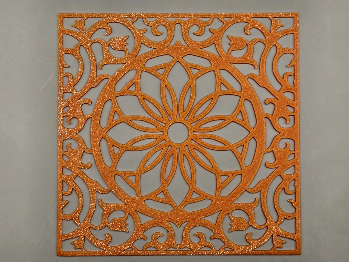 Modèle de pochoir à motif de mandala à bordure baroque - Art Print