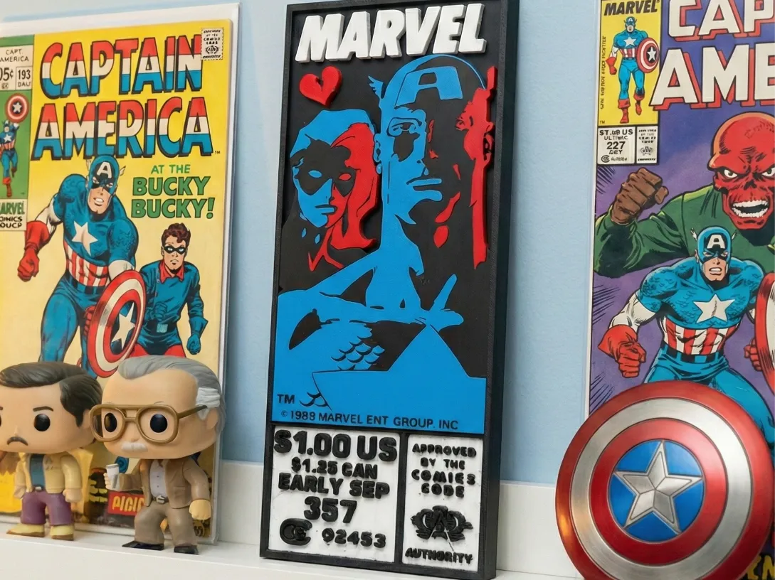 Captain America Marvel Boîte d'angle - Geek Print