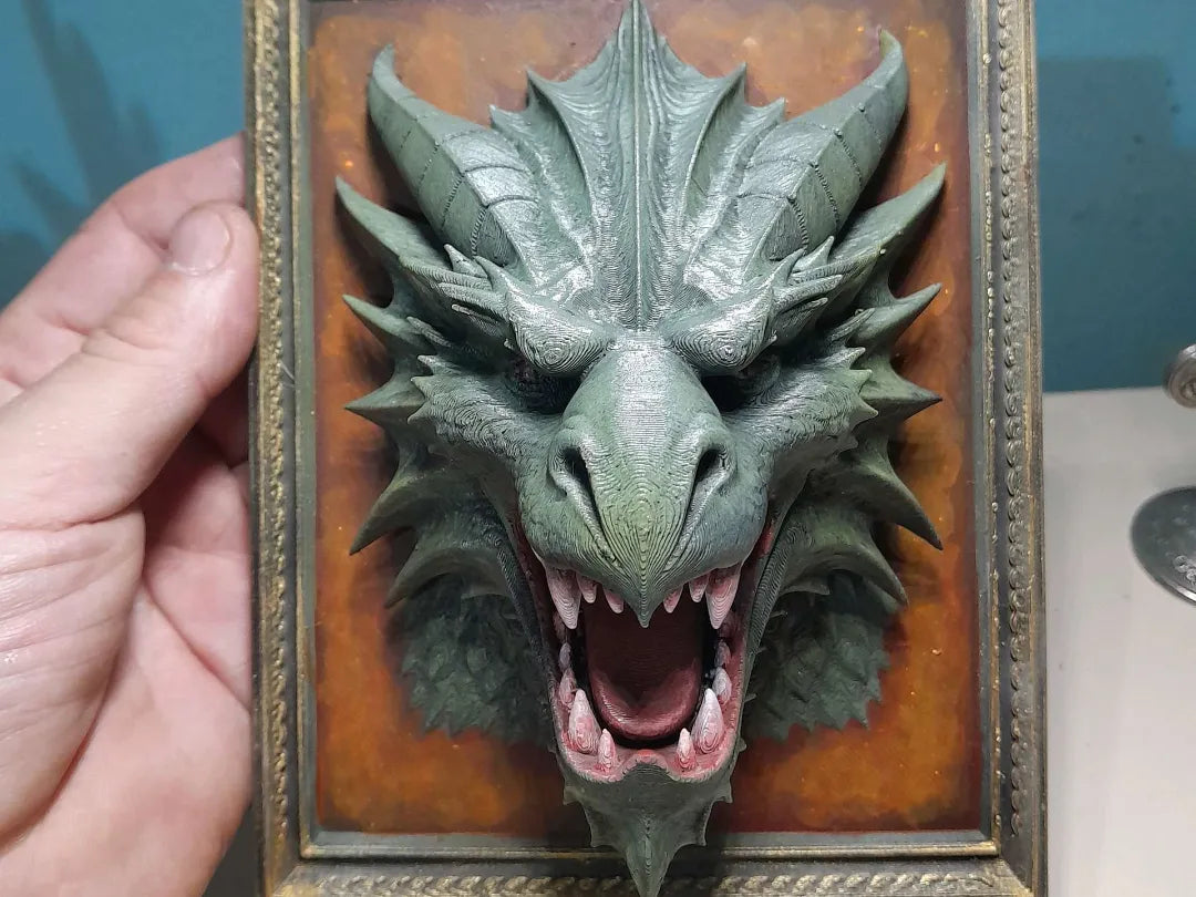 Sculpture murale tête de dragon – modèle 2 - Art Print