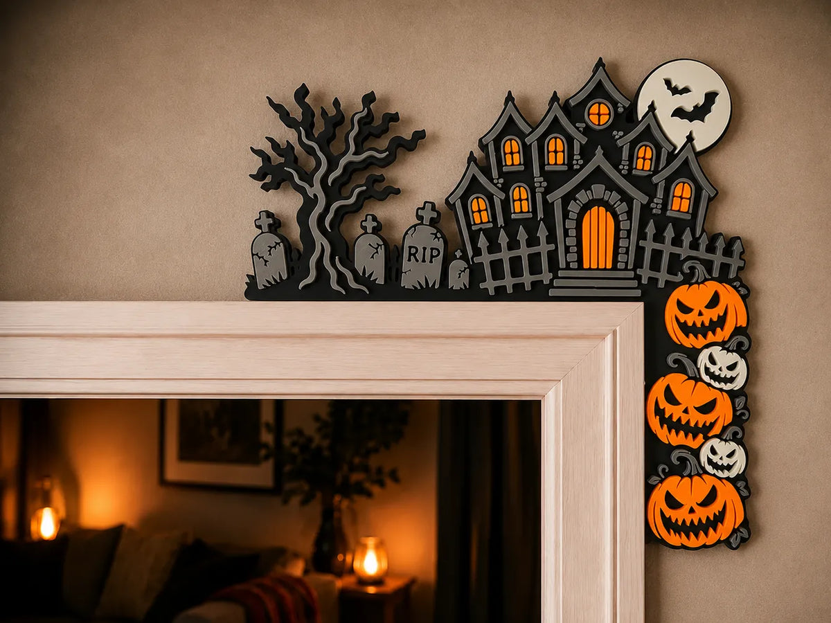 Décoration d'angle de porte/cadre de maison hantée - Fêtes Print
