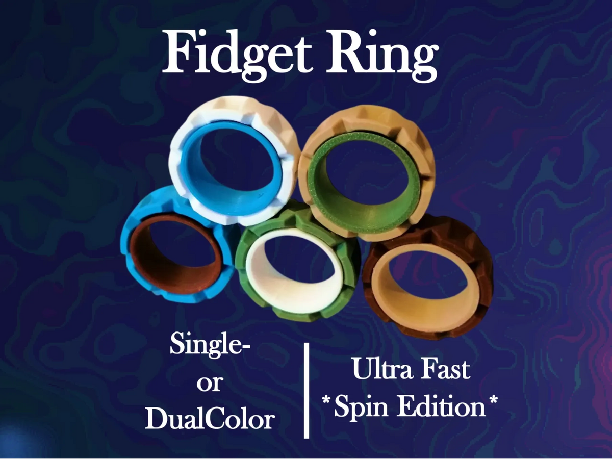 Bague anti-stress Designer - Jouet rotatif - Bijoux Print