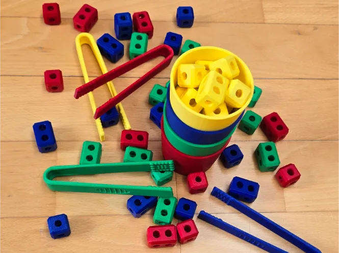 Pinces montessori pour enfants - tri de couleurs - Jeux Print