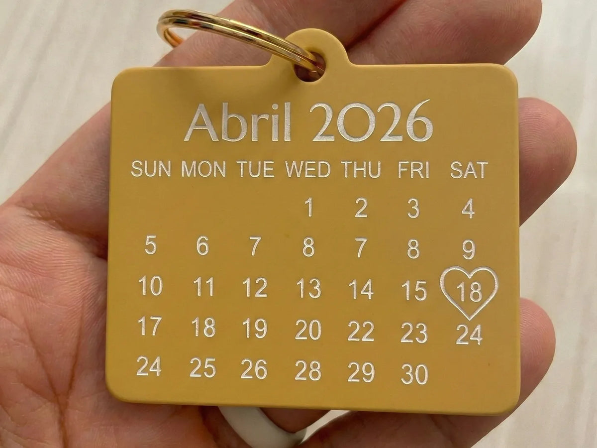 Porte-clés personnalisable - Porte-clés calendrier personnalisé - Cadeau Print