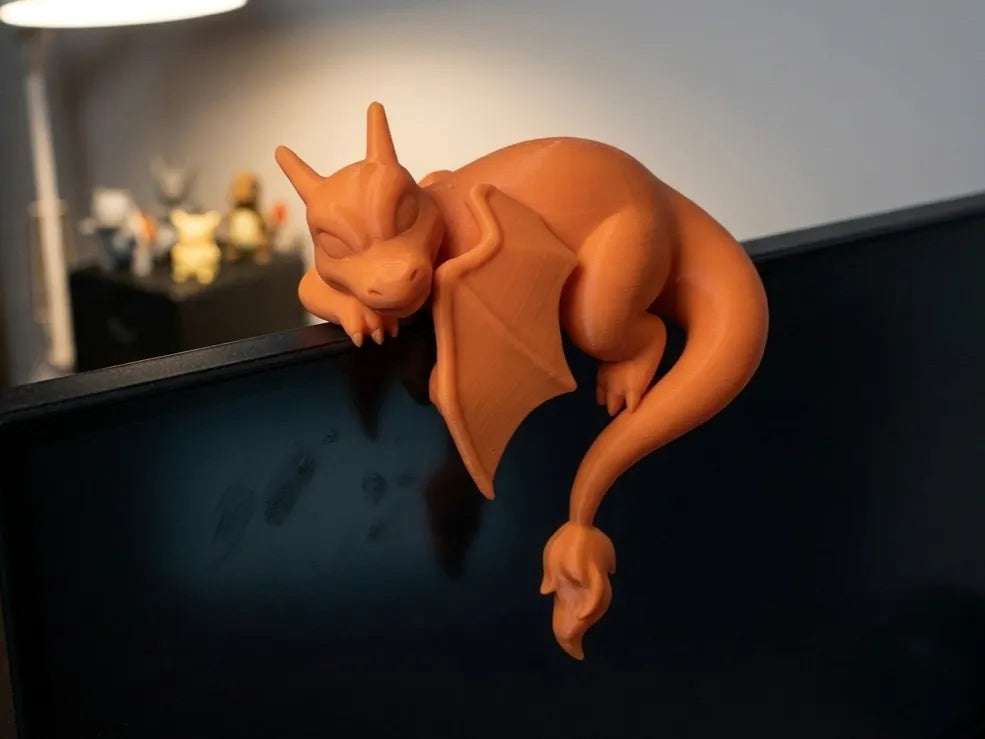Adorable Dracaufeu endormi Pokémon Compagnon de moniteur - Figurine Print