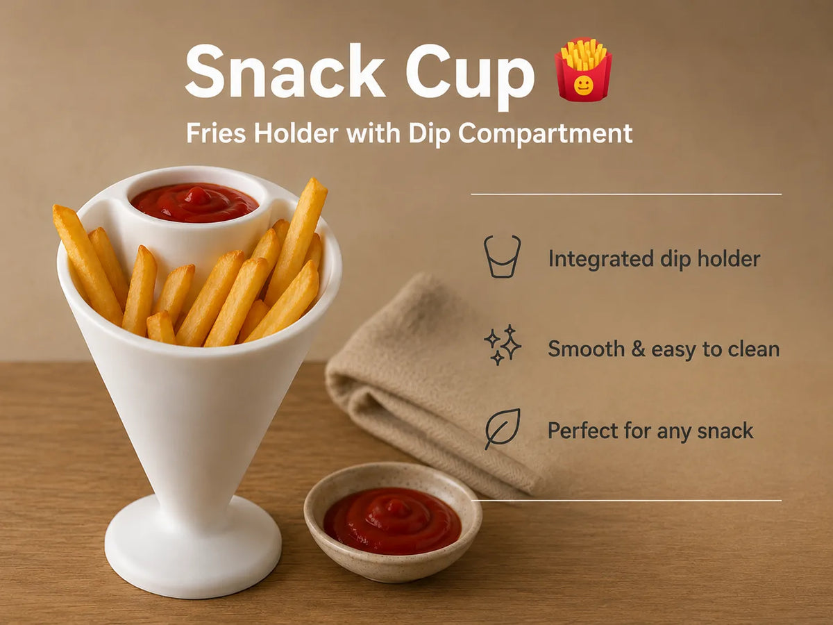 Gobelet à frites – Porte-frites + Compartiment pour sauce - Bébé Print