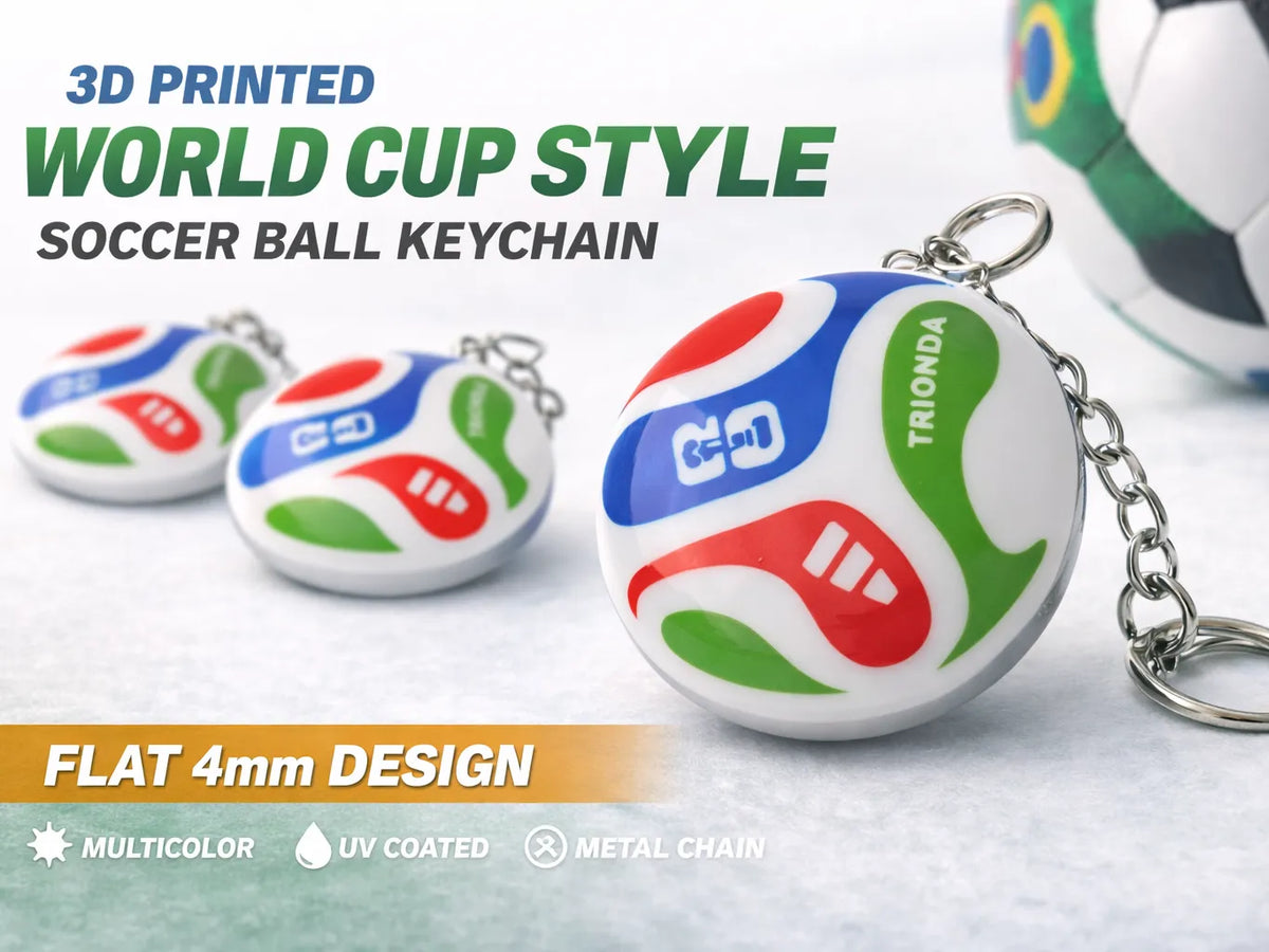 Porte-clés ballon de football style Coupe du Monde - Jeux Print
