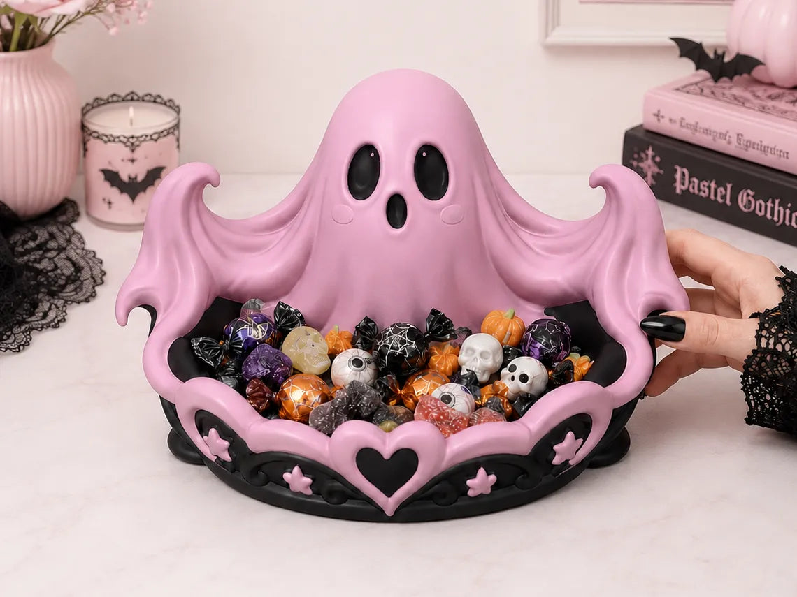 Bol à bonbons fantôme pastel goth pour Halloween et Samhain - Fêtes Print