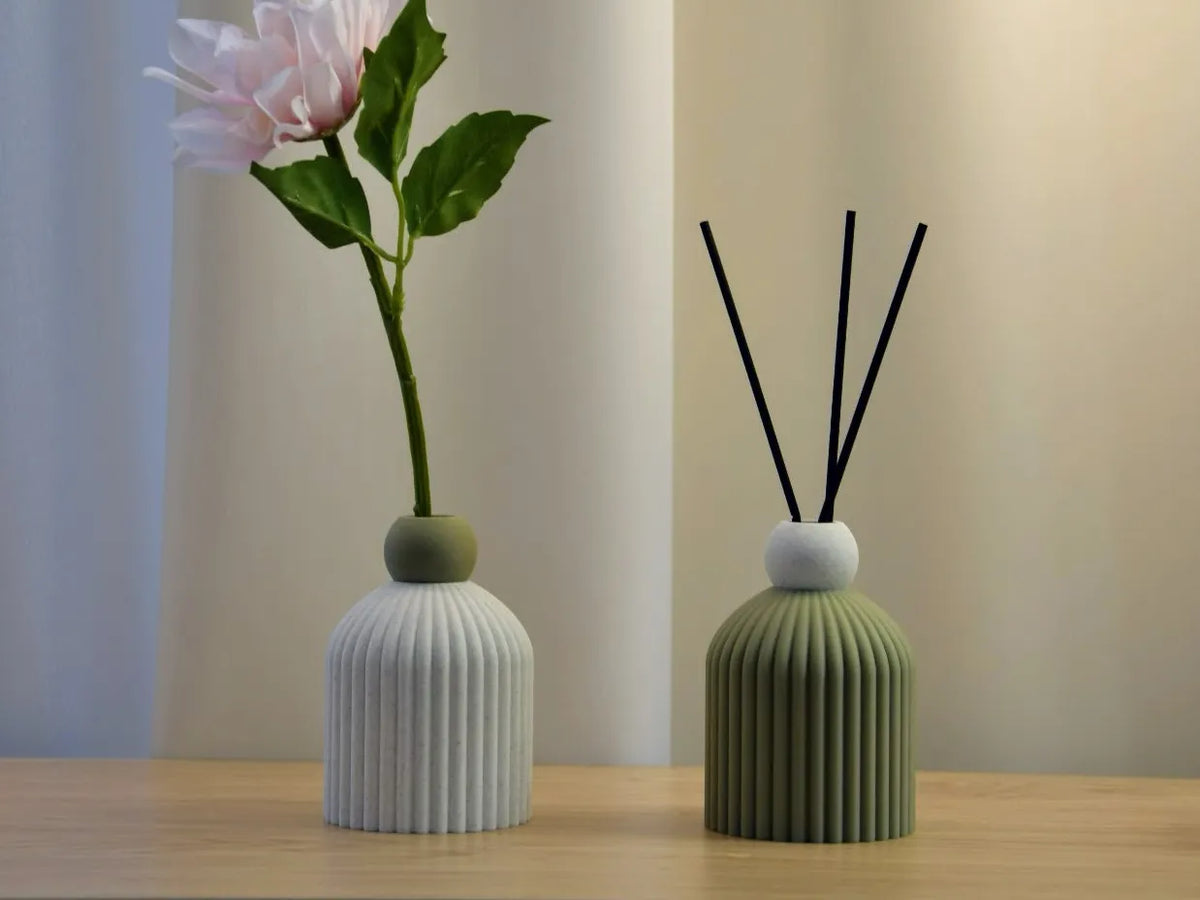 Diffuseur de Parfum Nervuré 2-en-1 & Mini Vase - Beauté Print