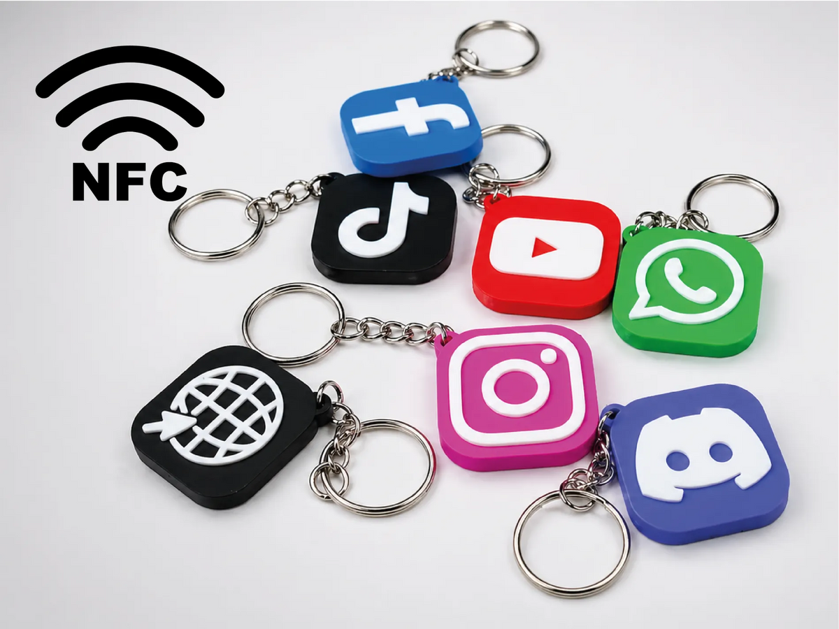 Porte-clés NFC Réseaux sociaux - NFC Print