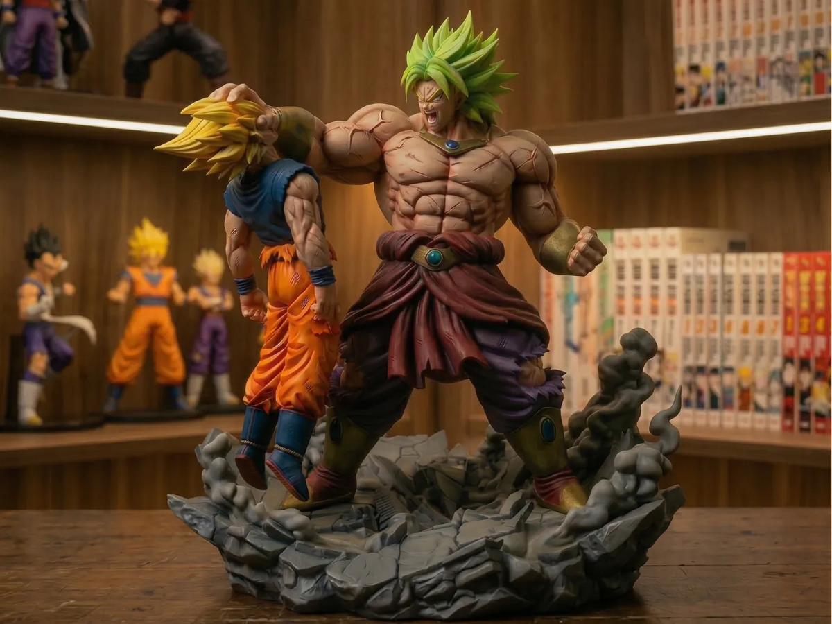 Broly domine Goku – Diorama épique Dragon Ball - Figurine Print