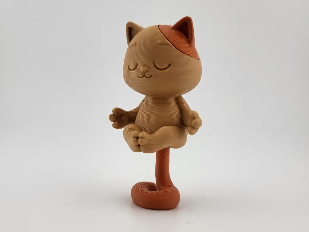 Modèle de chat Zen – Figurine de méditation mignonne pour décoration de bureau - Figurine Print