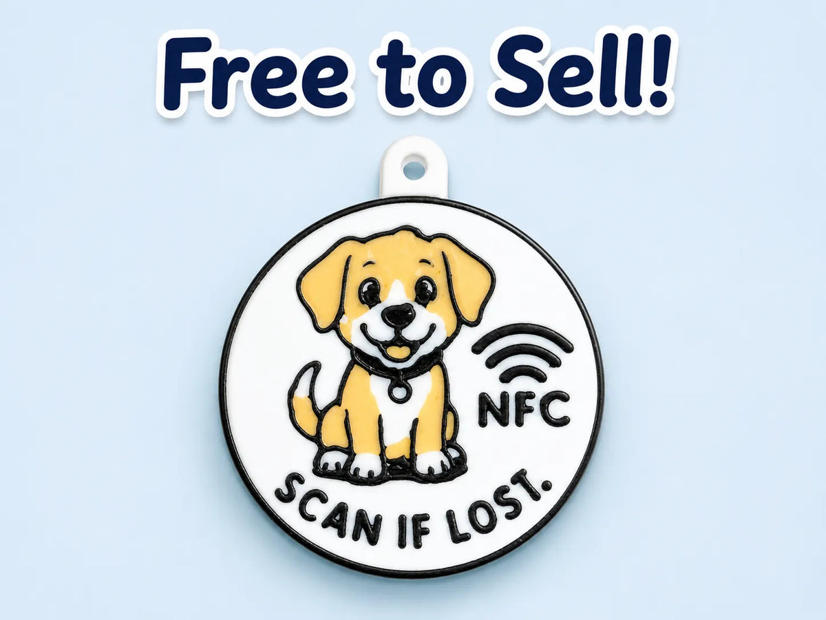 Étiquette NFC générique pour chien / animal de compagnie - Libre de vente - Pet Print