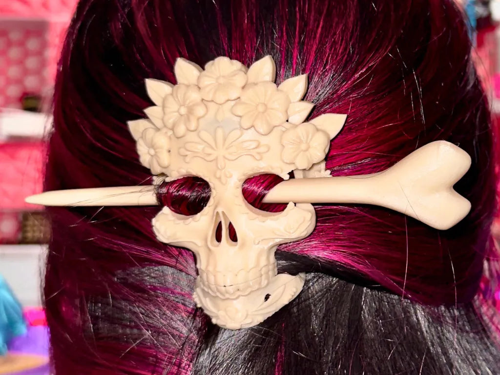 Épingle à Cheveux Tête de Mort Mexicaine - Bijoux Print