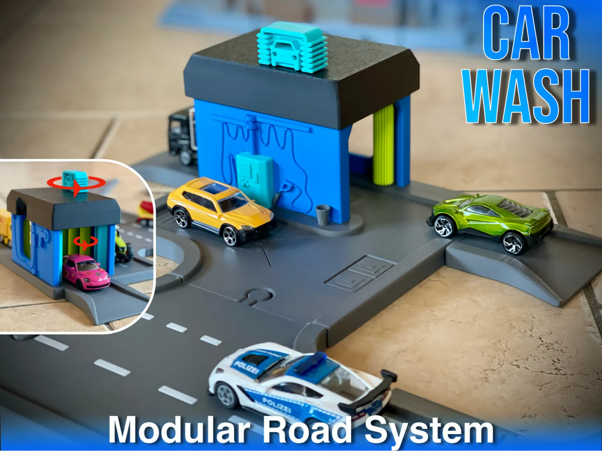 Lave-Auto Modulaire avec Brosses Rotatives (1:64/1:87) - Auto Print