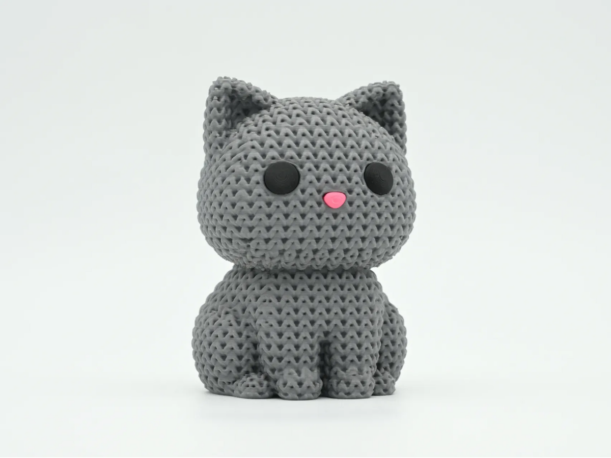 Chat Tricoté - Figurine Print